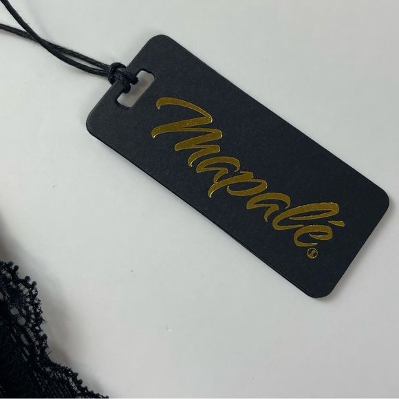 Mapale Crotchless Bodysuit Womens Large Black Lace Sheer Lingerie Halter NWT NEW - Picture 6 of 13